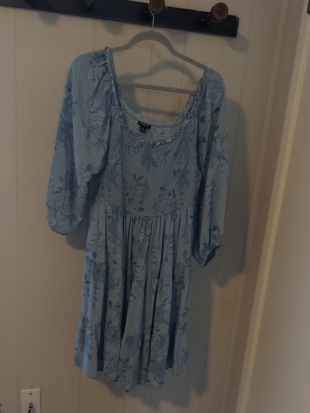 torrid Light Blue Floral Smocked Mini Dress